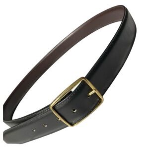 Buxton Men’s Leather Belt Black / Gold Buckle Size 32